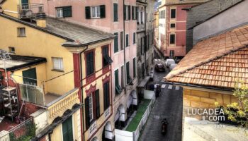 Via Dante Alighieri a Lavagna vista dal tetto del Porticato Brignardello